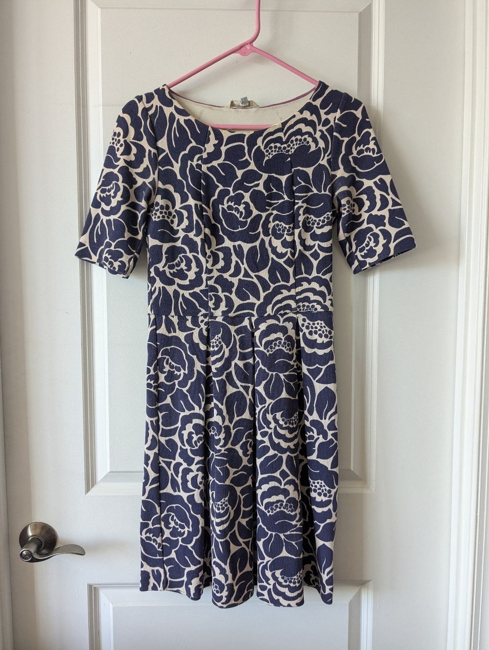 Boden Navy and White Floral Dress